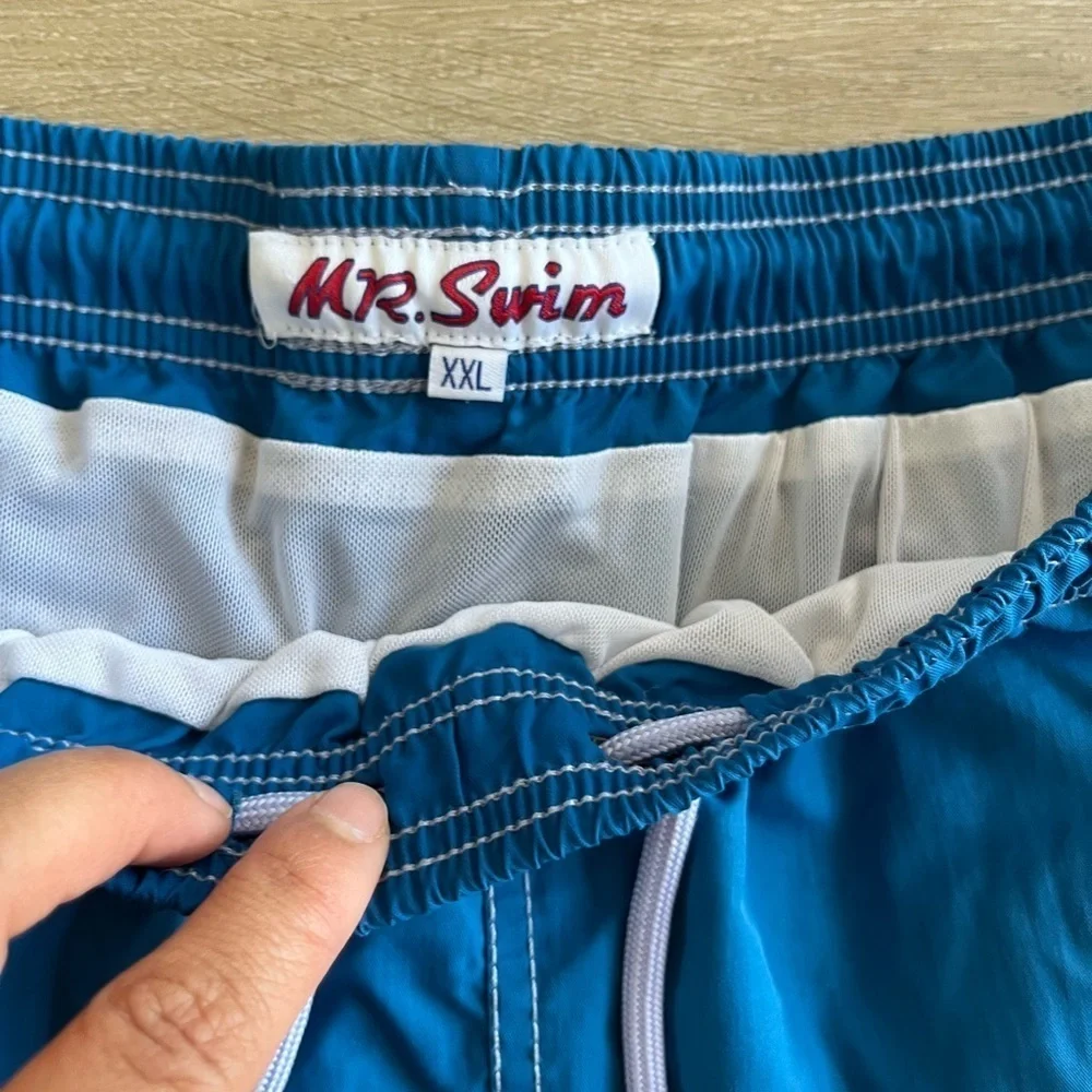 Mr Swim Blue Swim Trunks Mens XXlarge